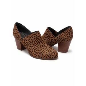 GB Giani Bini Leopard Print Calf Hair Shooties Brown Block Heel Booties Size 8
